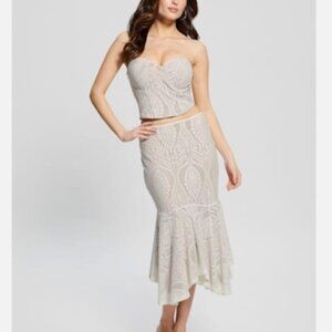 Guess Lace Amera Crop Bustier + Matching Skirt